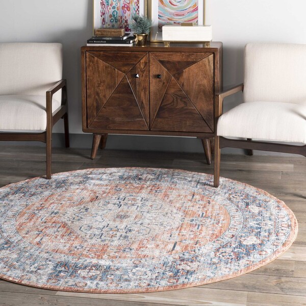 Nuloom Zara Vintage Medallion Area Rug 6ft KKSL05A-R606 - main